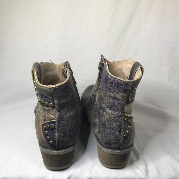 Circle G By Corral Ladies Ankle Boots Navy Star Inlay Studs Ankle Size 7 - Picture 5 of 8